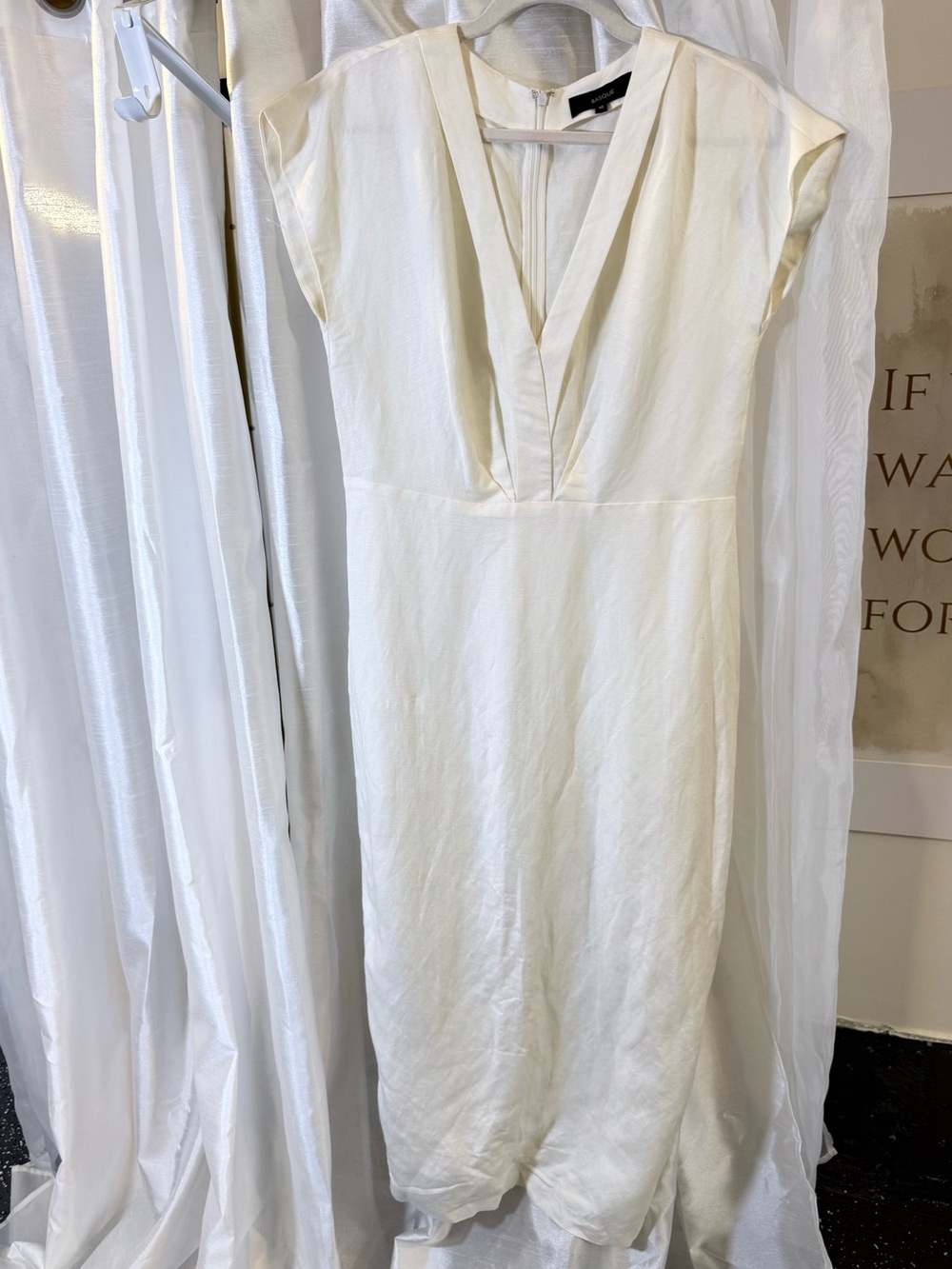 Basque Ivory V-Neck Cap Sleeve Slip